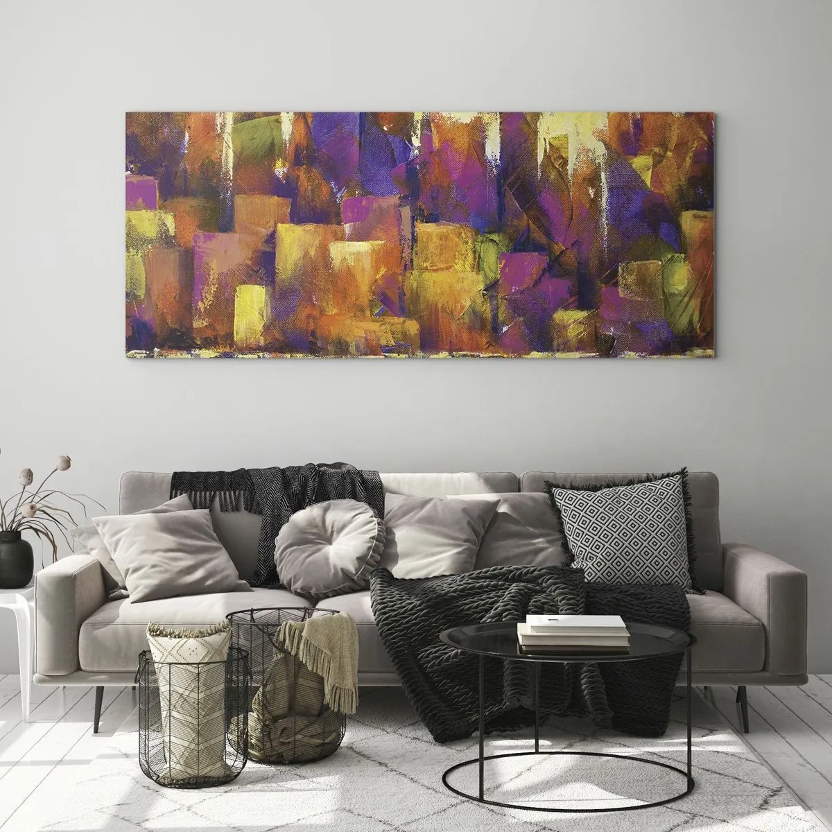 Glastavla - Bild på glas - Metropolis komposition - 160x50 cm