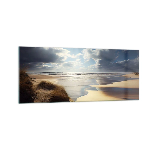 Glastavla - Bild på glas - Strand, vild strand - 100x40 cm