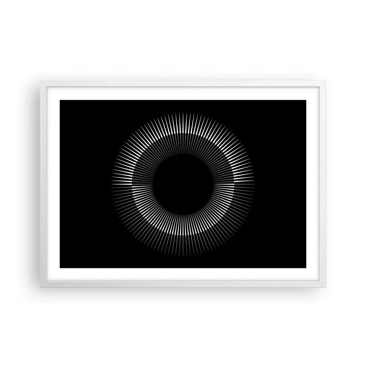 Affisch i vit ram - Svart sol - 70x50 cm
