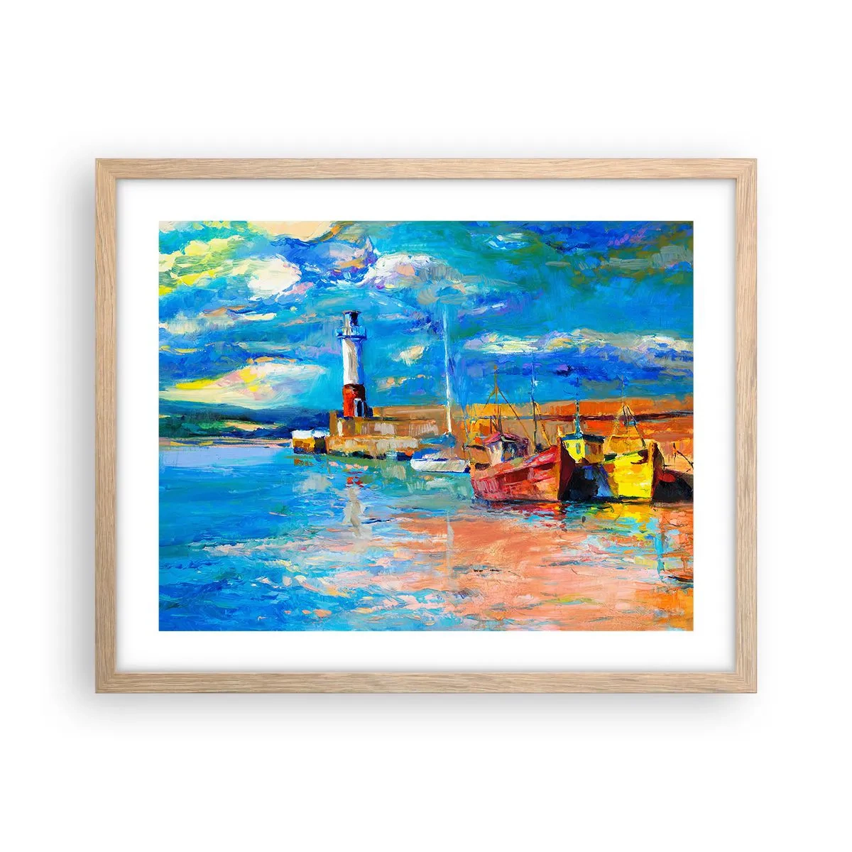 Affisch i ram av ljusek - Eftermiddag i regnbågsviken - 50x40 cm