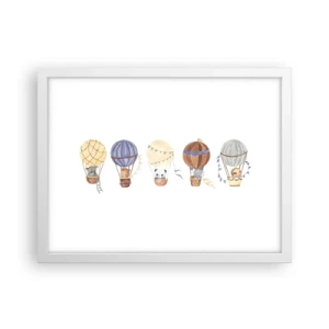 Affisch i vit ram - Vänner på en resa - 40x30 cm