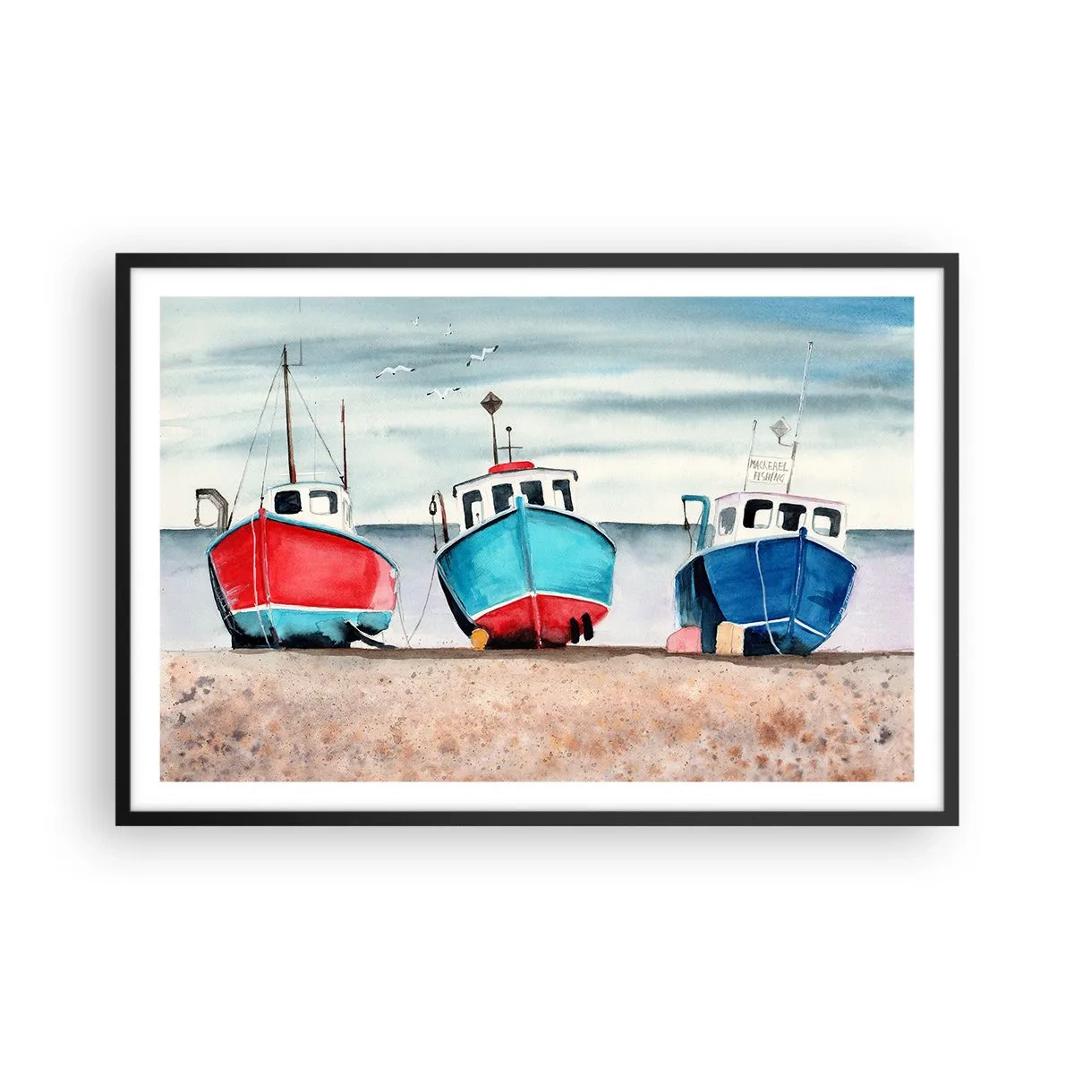 Affisch i svart ram - Redo för fångst - 91x61 cm