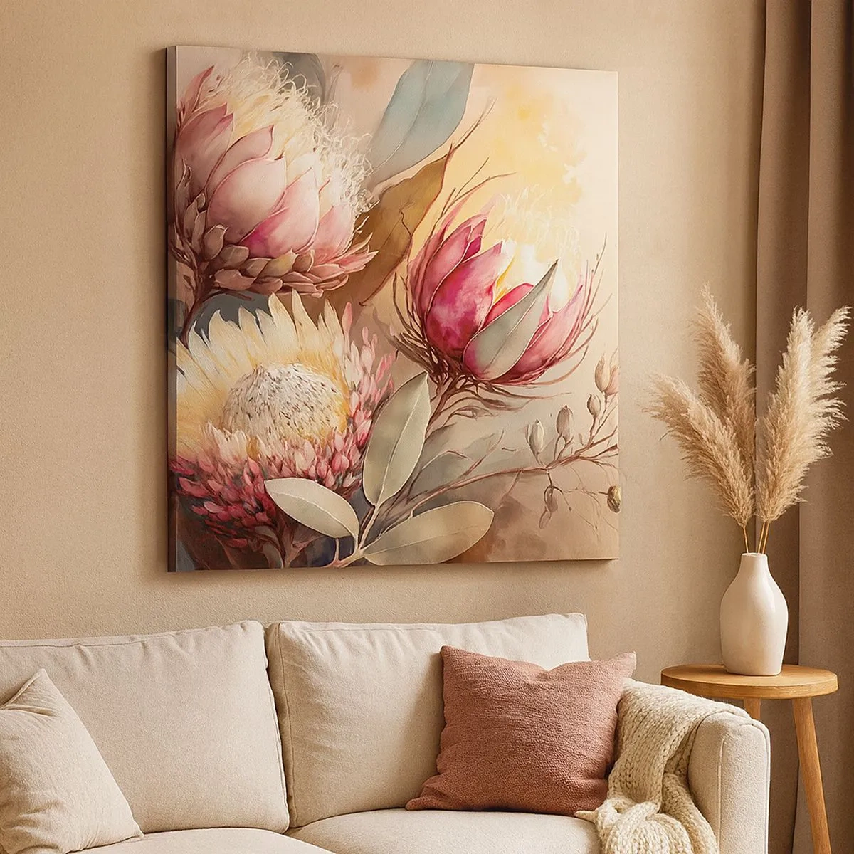 Canvastavla - Bild på duk - Från profil och en face - 30x30 cm