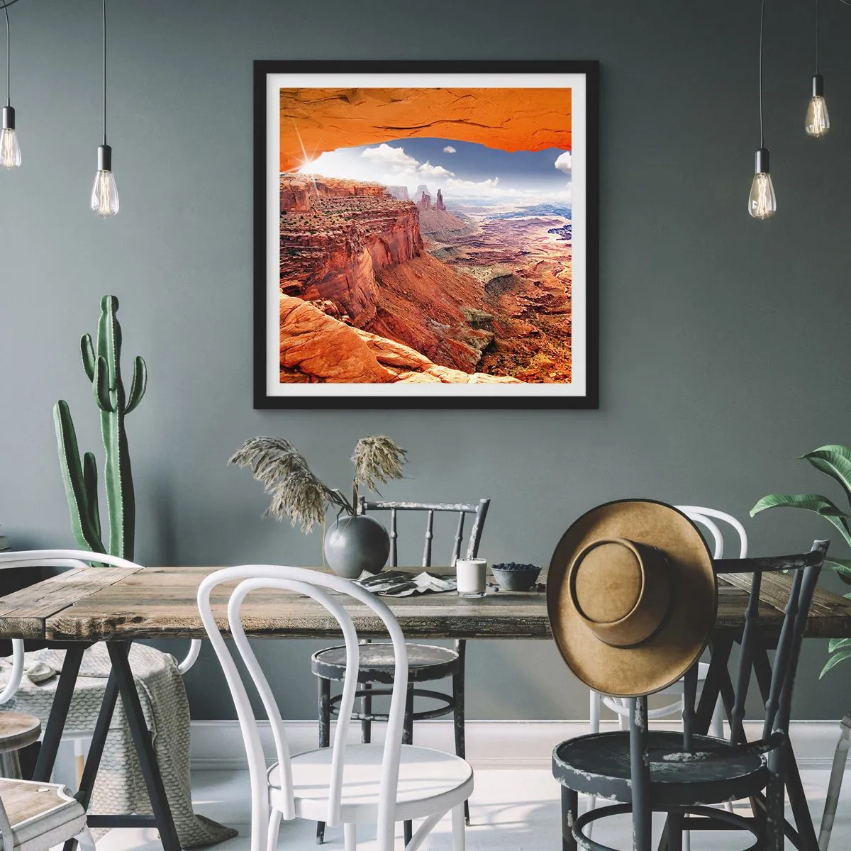 Affisch i svart ram - Skapat av naturen - 60x60 cm