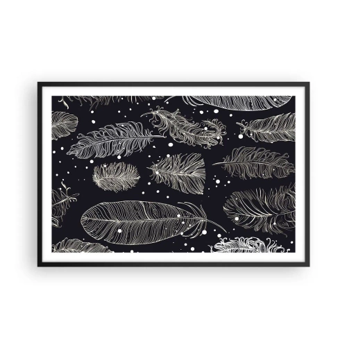 Affisch i svart ram - Fjäderspets - 91x61 cm