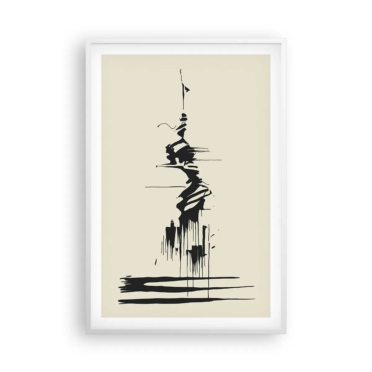 Affisch i vit ram - Skyndsam abstraktion - 61x91 cm