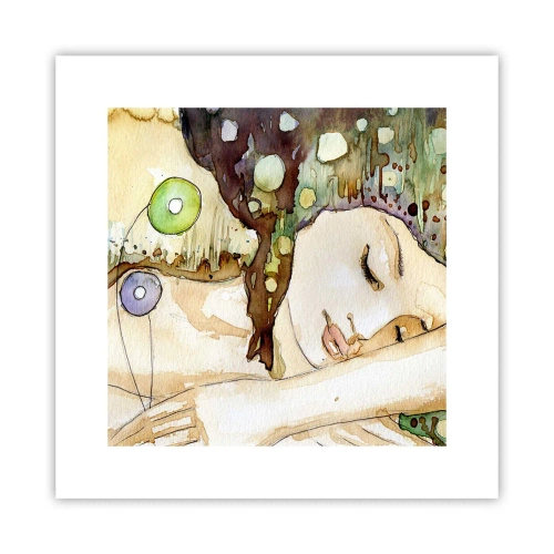 Affisch - Smaragd-viol dröm - 30x30 cm