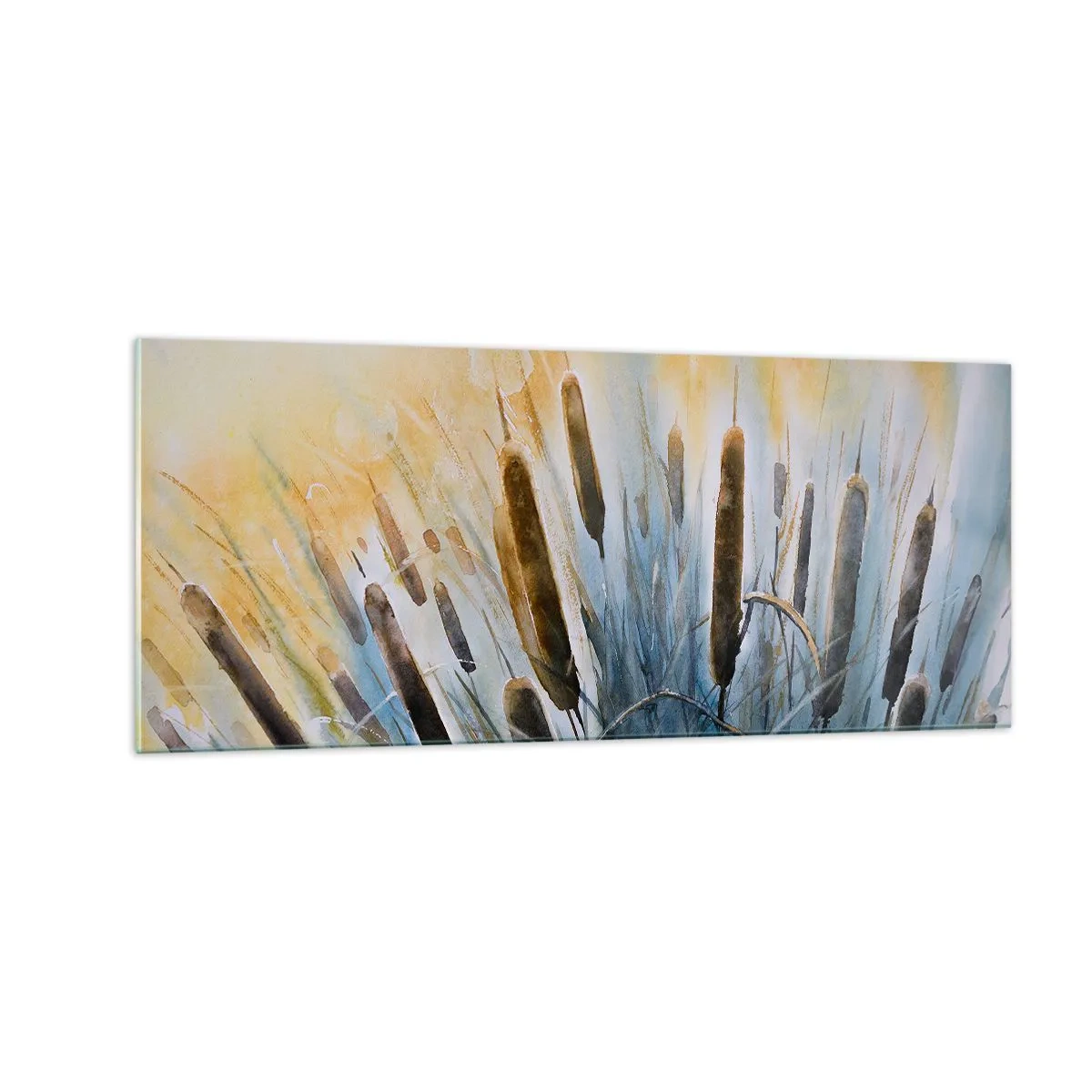 Glastavla - Bild på glas - Vattnets kyla, solens hetta - 100x40 cm