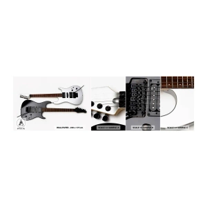 Provbit av självhäftande fototapet Deluxe Sticker - Formens harmoni - musik, Elgitarr, Ett musikinstrument - 100x30 cm