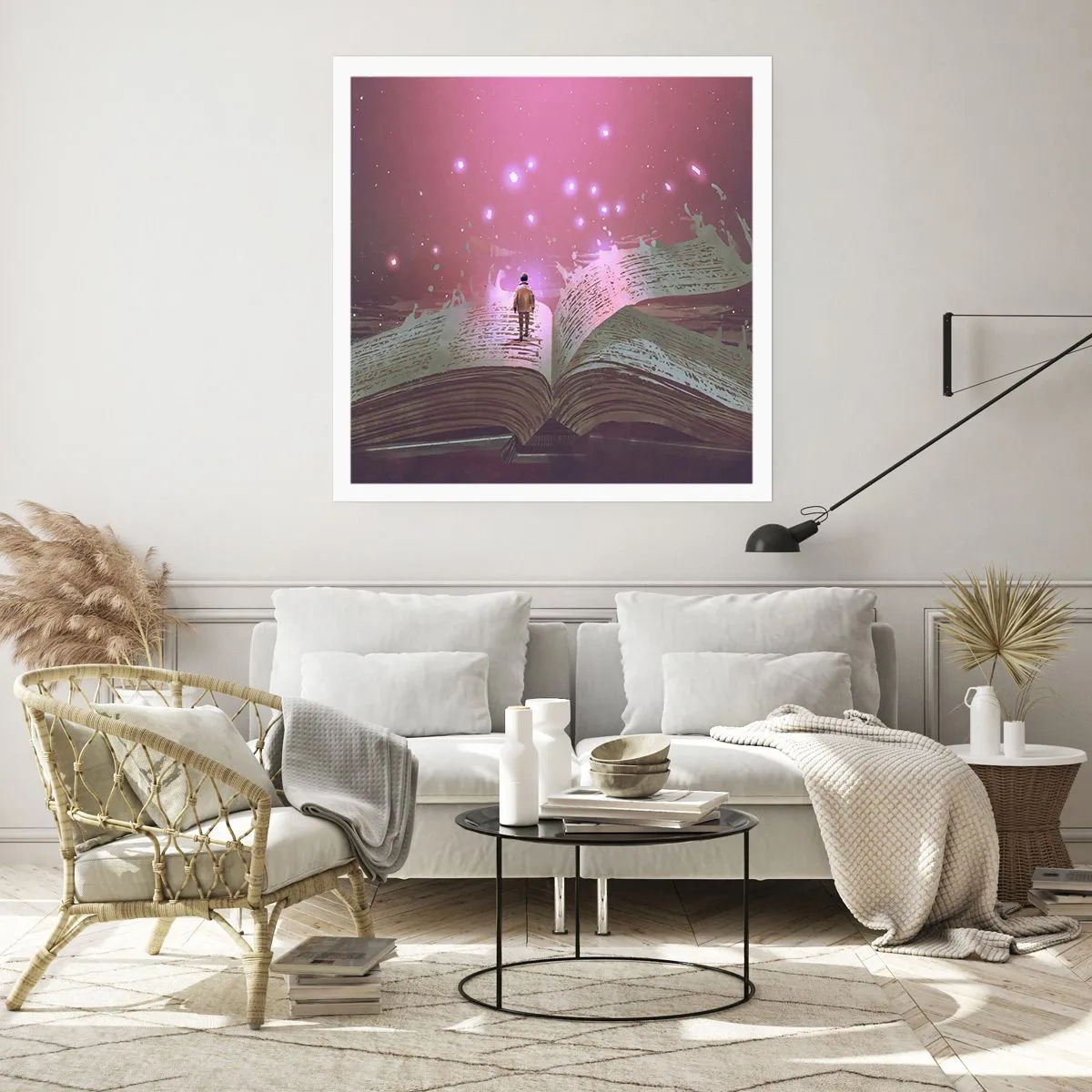 Affisch - Inbjudan till en annan värld - läs! - 50x50 cm