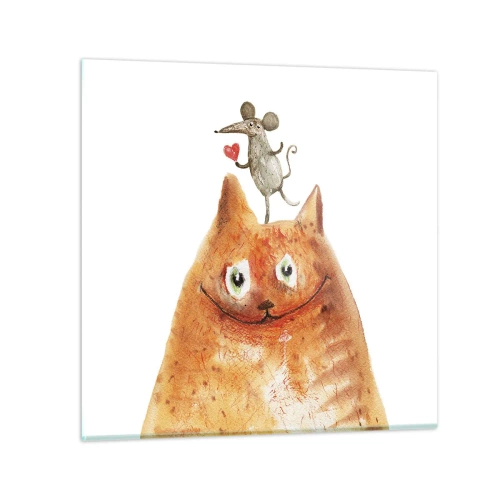 Glastavla - Bild på glas - Kärlekens paradoxer - 60x60 cm