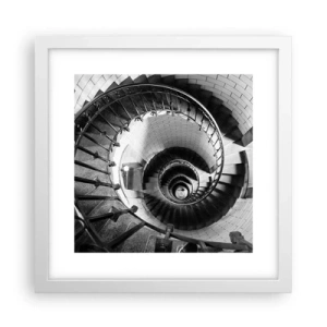 Affisch i vit ram - Högre och högre - 30x30 cm