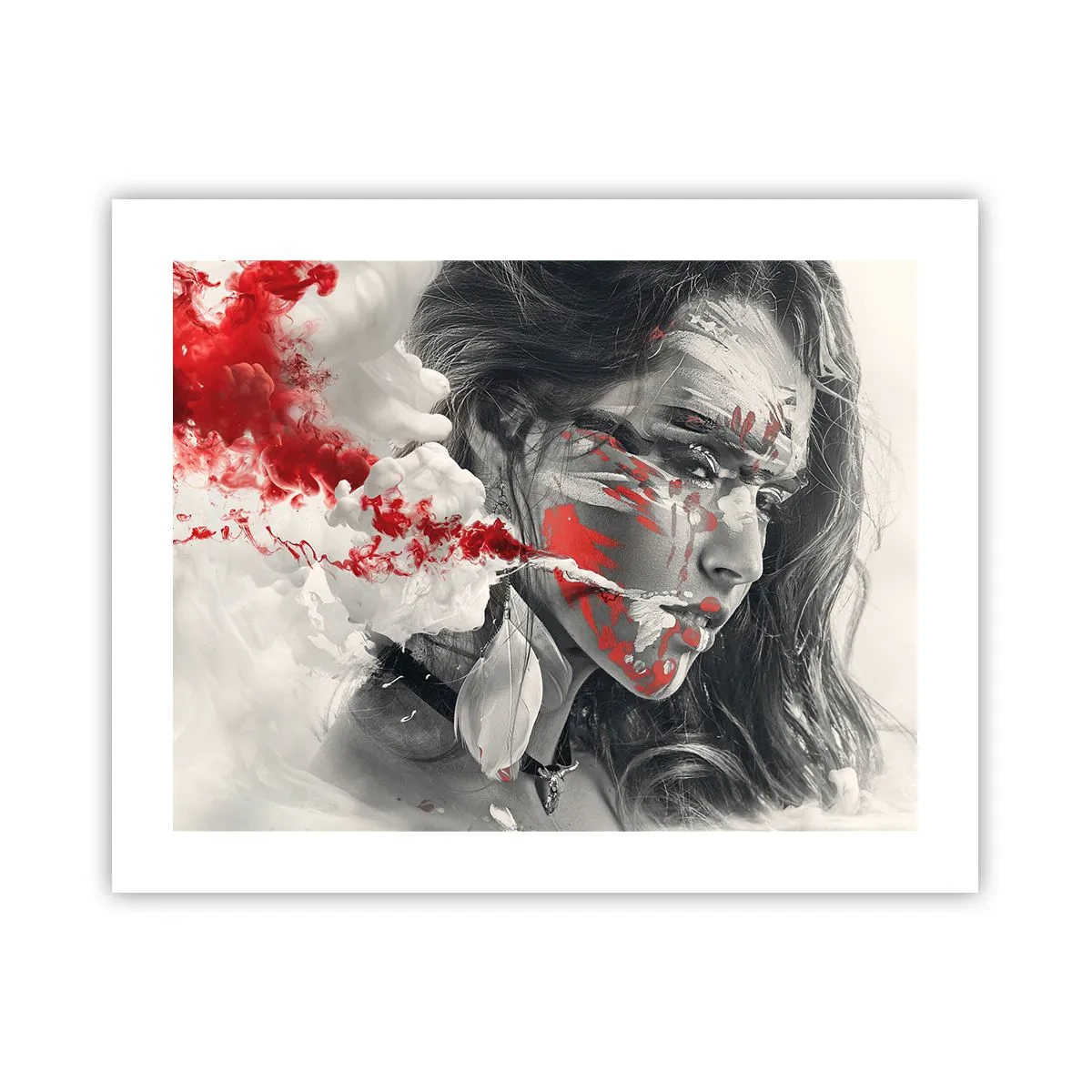 Affisch - Röd-vit absurdhet - 50x40 cm