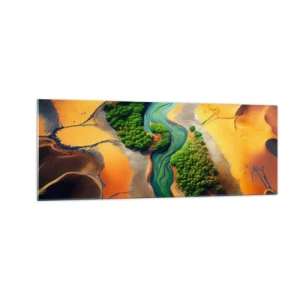 Glastavla - Bild på glas - Livgivande flod - 140x50 cm