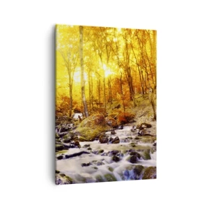 Canvastavla - Bild på duk - Stenar infattade i guld och platina - 50x70 cm