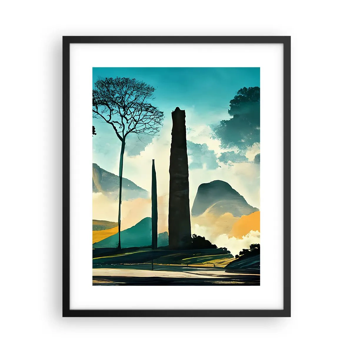 Affisch i svart ram - Fortfarande högre och högre - 40x50 cm