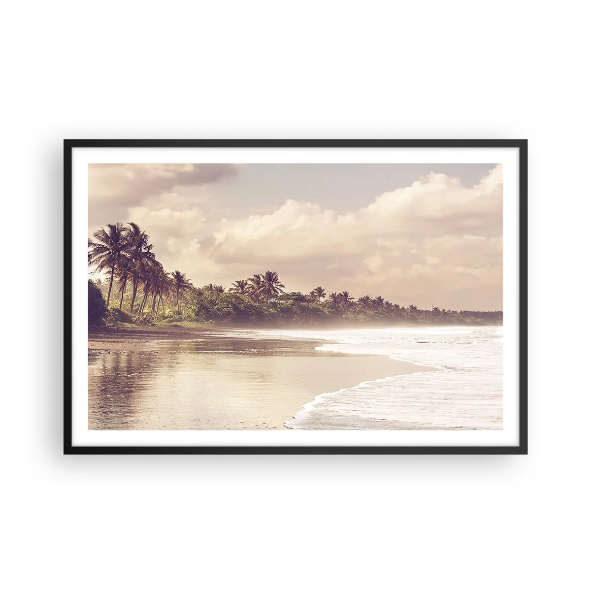 Affisch i svart ram - Vågornas smekning - 91x61 cm