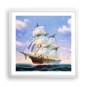 Affisch i vit ram - Stolt med vinden - 50x50 cm