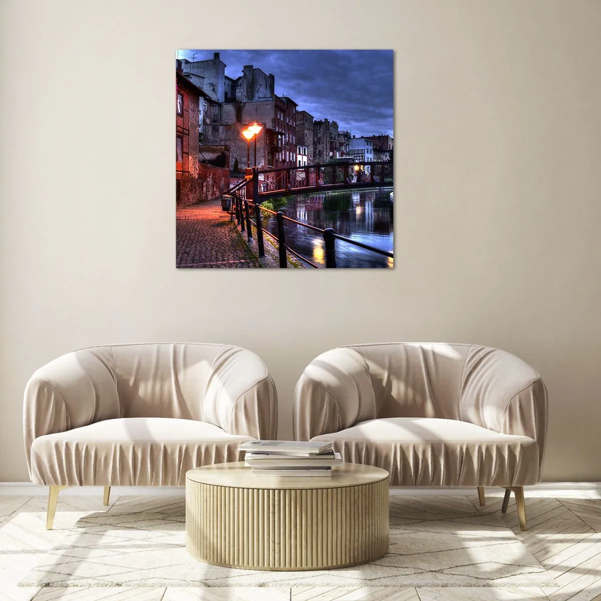 Glastavla - Bild på glas - Du kände inte Bydgoszcz från denna sida - 60x60 cm