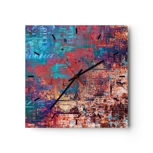 Väggklocka - Klocka på glas - Minne och icke-minne - 30x30 cm