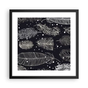 Affisch i svart ram - Fjäderspets - 40x40 cm