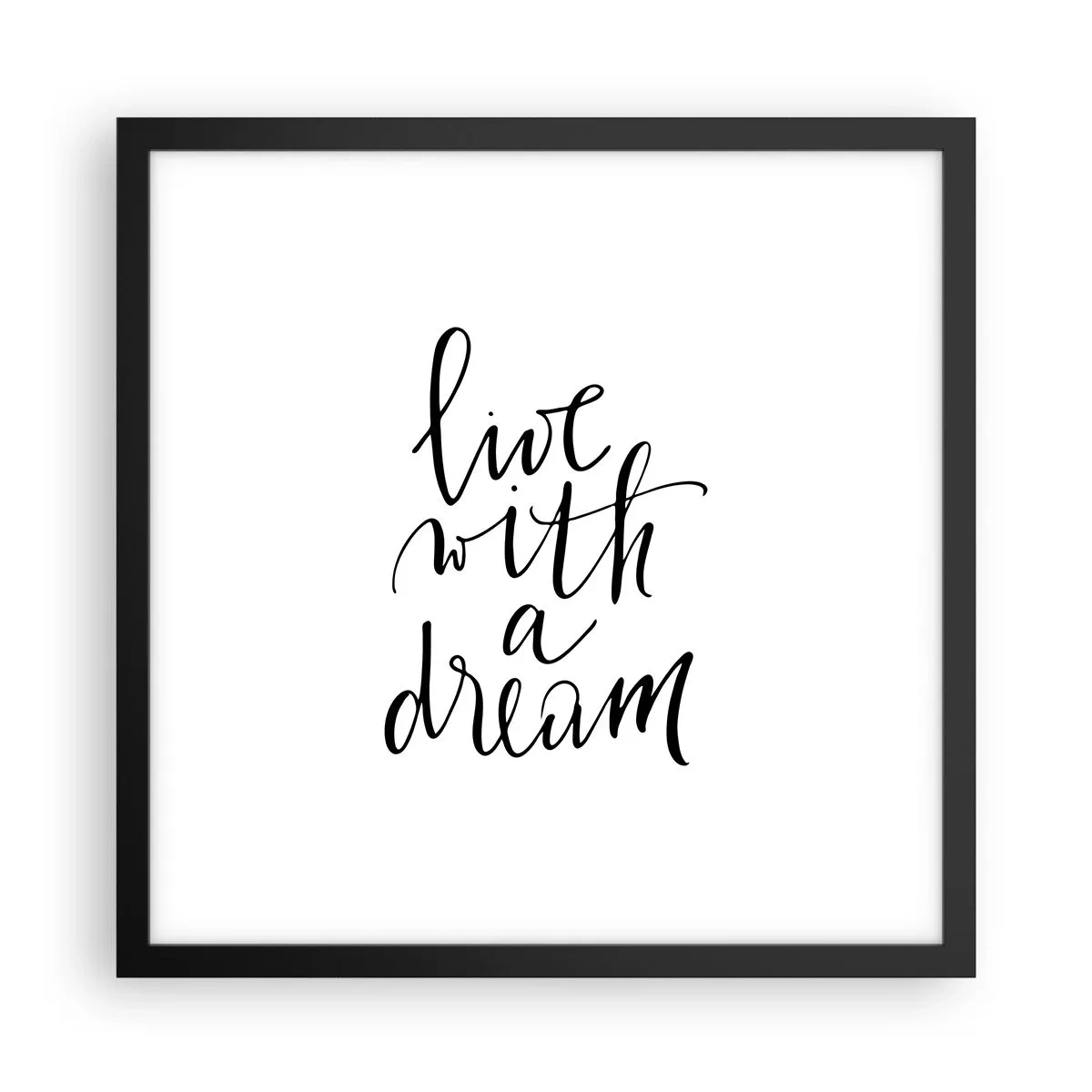 Affisch i svart ram - Of course - 40x40 cm