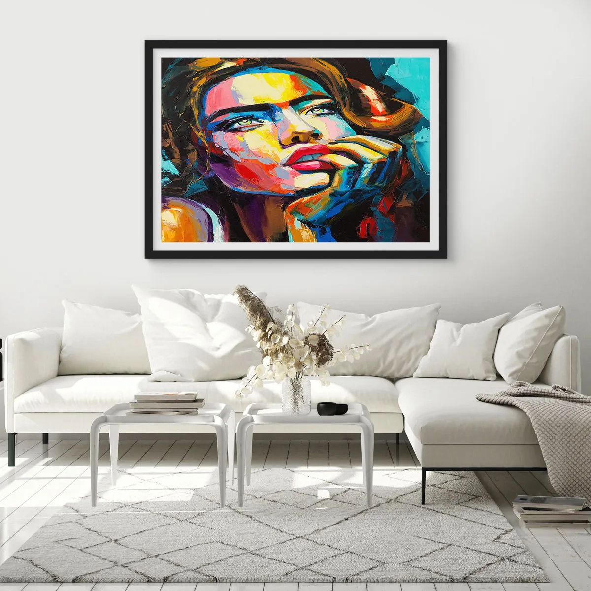Affisch i svart ram - Drömmar seglar i himlen som fåglar - 91x61 cm