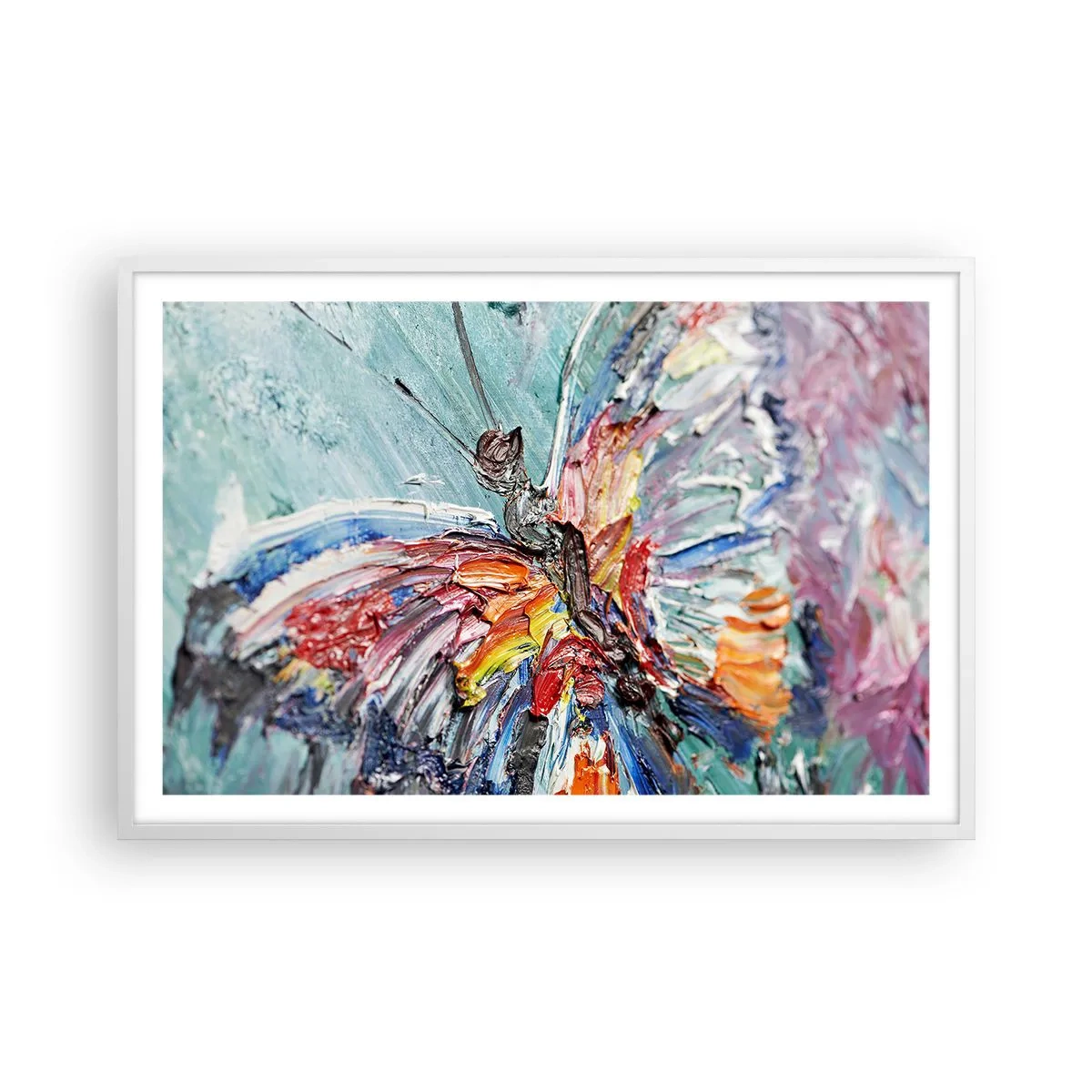 Affisch i vit ram - Målad av naturen - 91x61 cm
