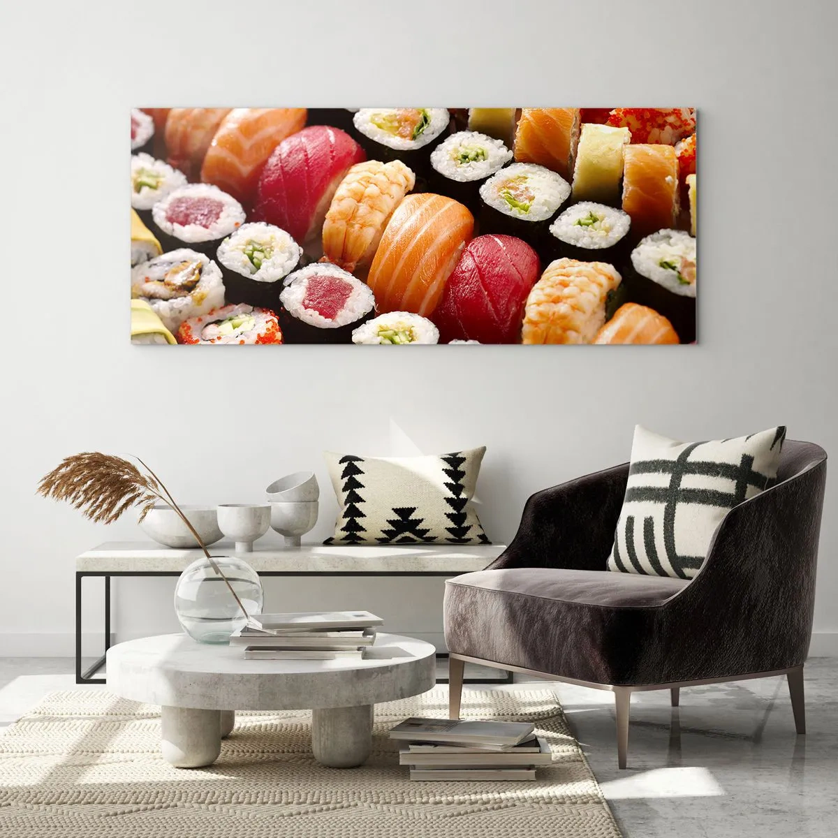 Glastavla - Bild på glas - Asiens färger och smaker - 100x40 cm