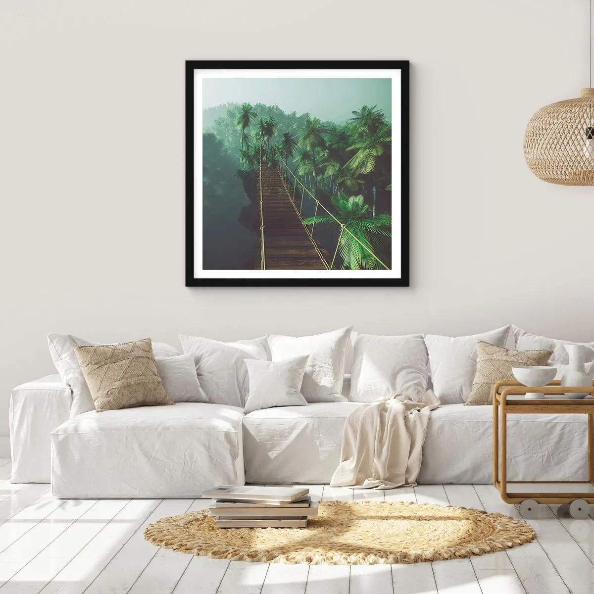 Affisch i svart ram - Över grönskans kaos - 40x40 cm