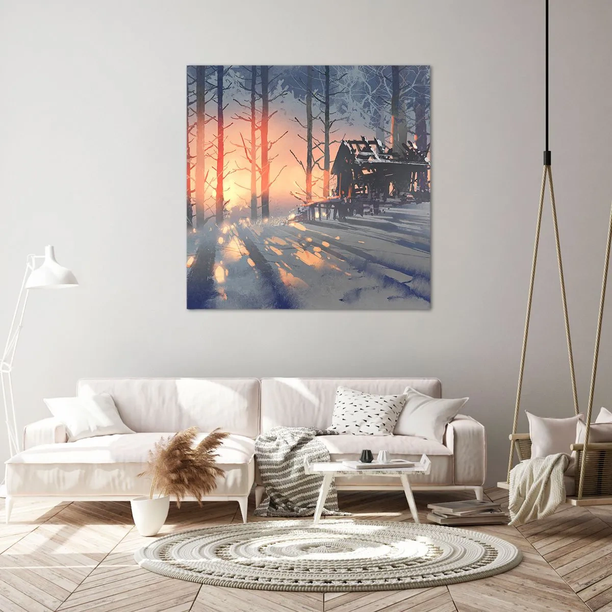 Canvastavla - Bild på duk - det är bara solen som tittar in här - 30x30 cm