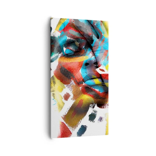 Canvastavla - Bild på duk - Färgrik personlighet - 65x120 cm