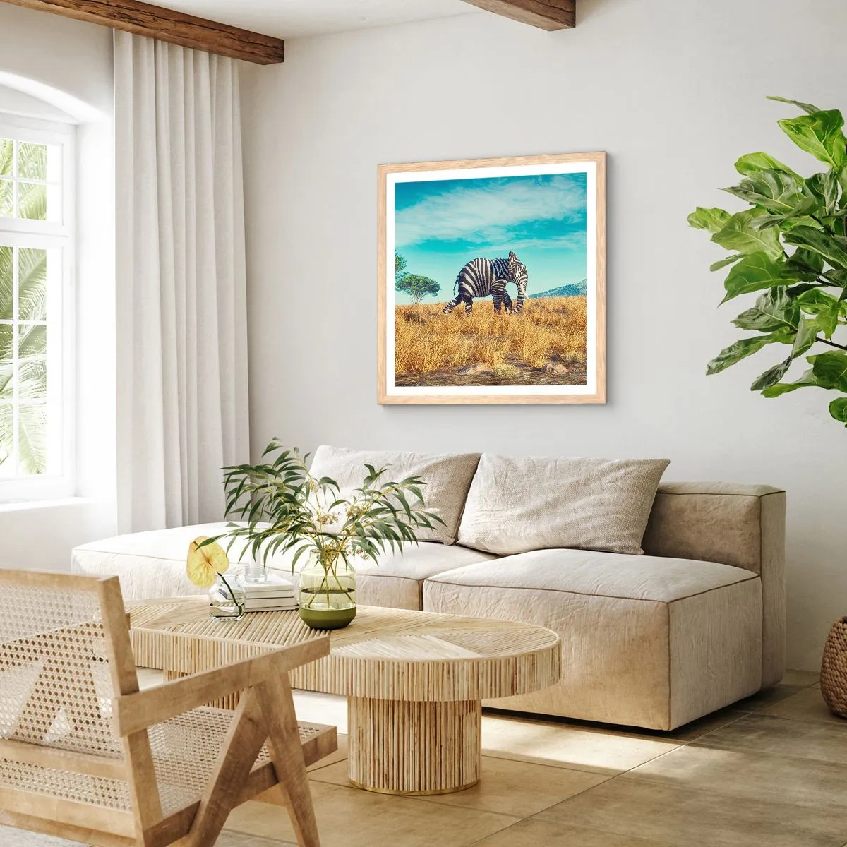 Affisch i ram av ljusek - Grått är ute - 50x50 cm