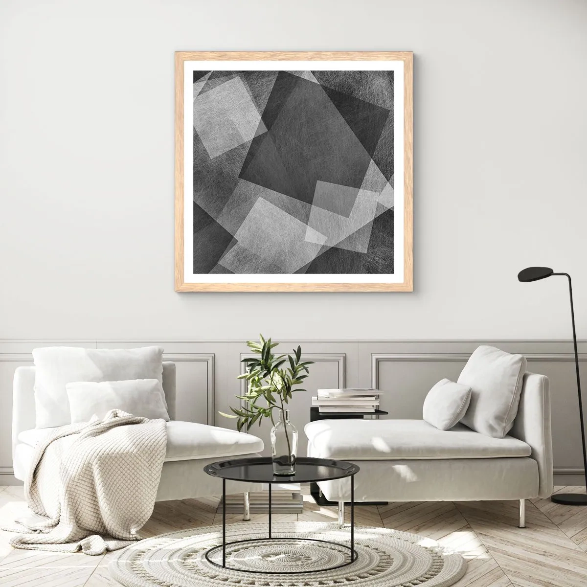 Affisch i ram av ljusek - Den eviga symbolen för hållbarhet och ordning - 50x50 cm