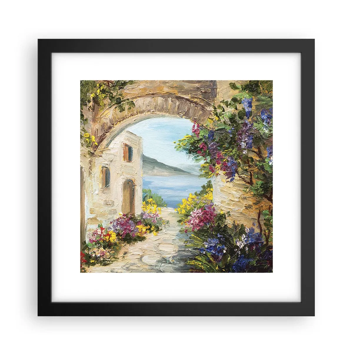 Affisch i svart ram - Kustprovinsens charm - 30x30 cm
