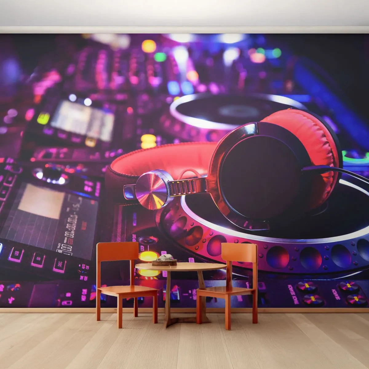Fototapet Premium Canvas - Innan partyt startar - musik, Musikstudio, Hörlurar - 100x70 cm