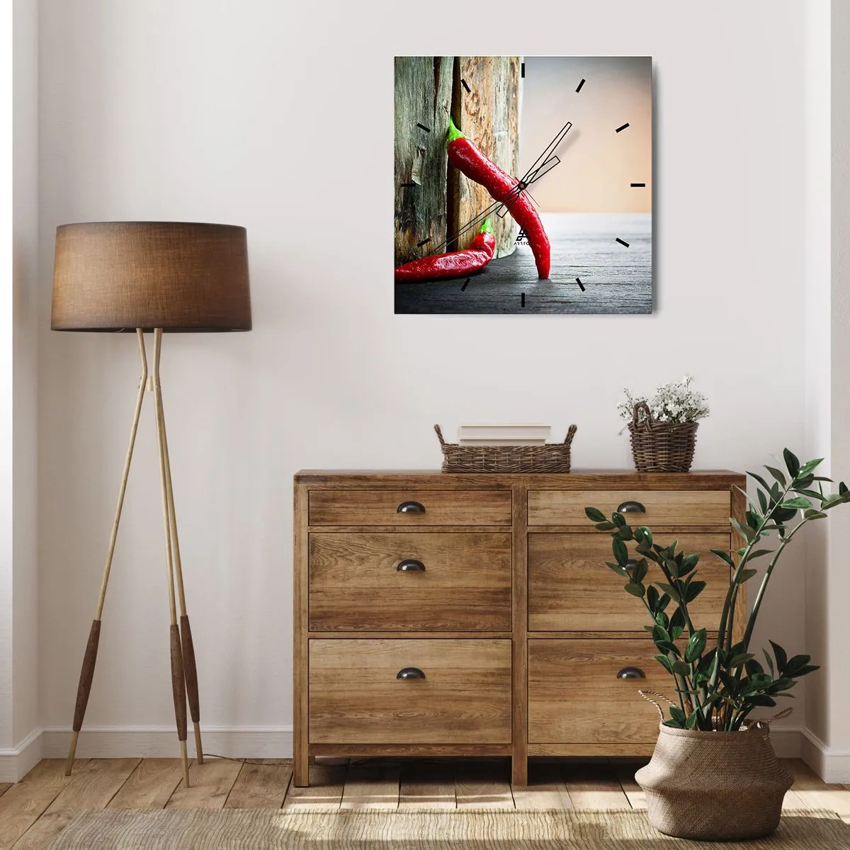 Väggklocka - Klocka på glas - Red hot chili peppers - 30x30 cm