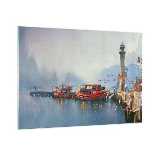 Glastavla - Bild på glas - Världens ände - 100x70 cm