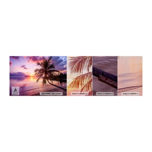 Provbit av fototapet Premium Canvas - Lugnt enda fram till horisonten - Landskap, Kokosnötspalm, Hav - 100x30 cm