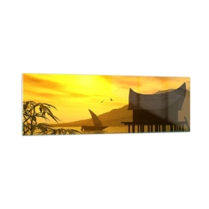 Glastavla - Bild på glas - Efterlängtad ro - 160x50 cm