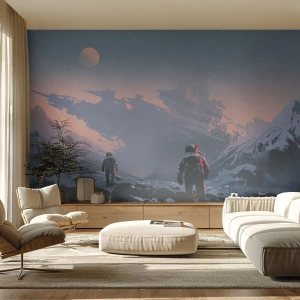 Fototapet Premium Sand - Under en okänd stjärna - Abstraktion, Astronaut, Kosmonaut - 200x140 cm