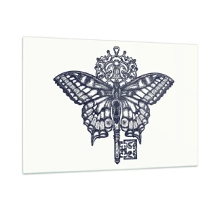 Glastavla - Bild på glas - Hjärtats alla hemligheter - 120x80 cm