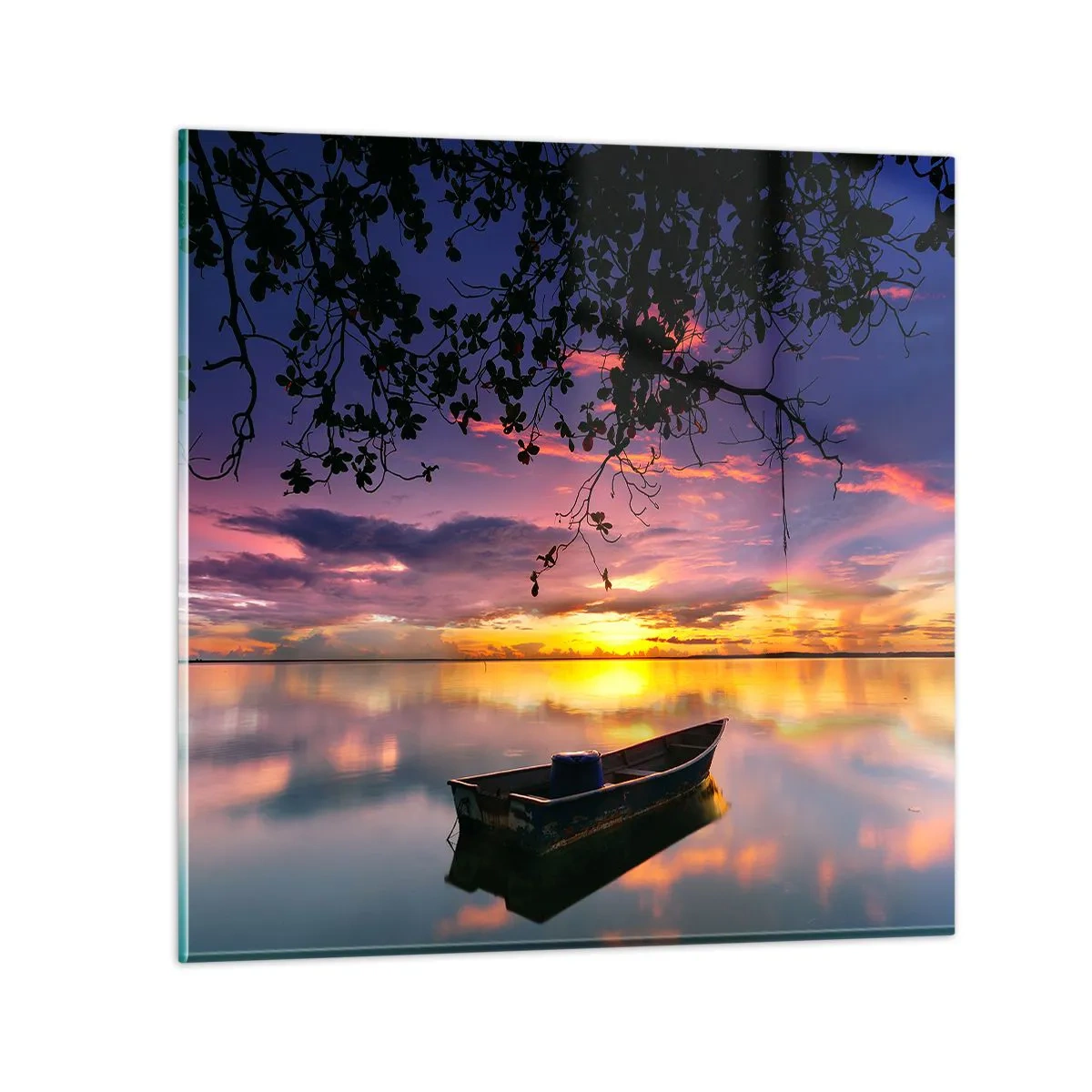 Glastavla - Bild på glas - "Du verkar hänga i mitten av himmelvalvet…" - 40x40 cm