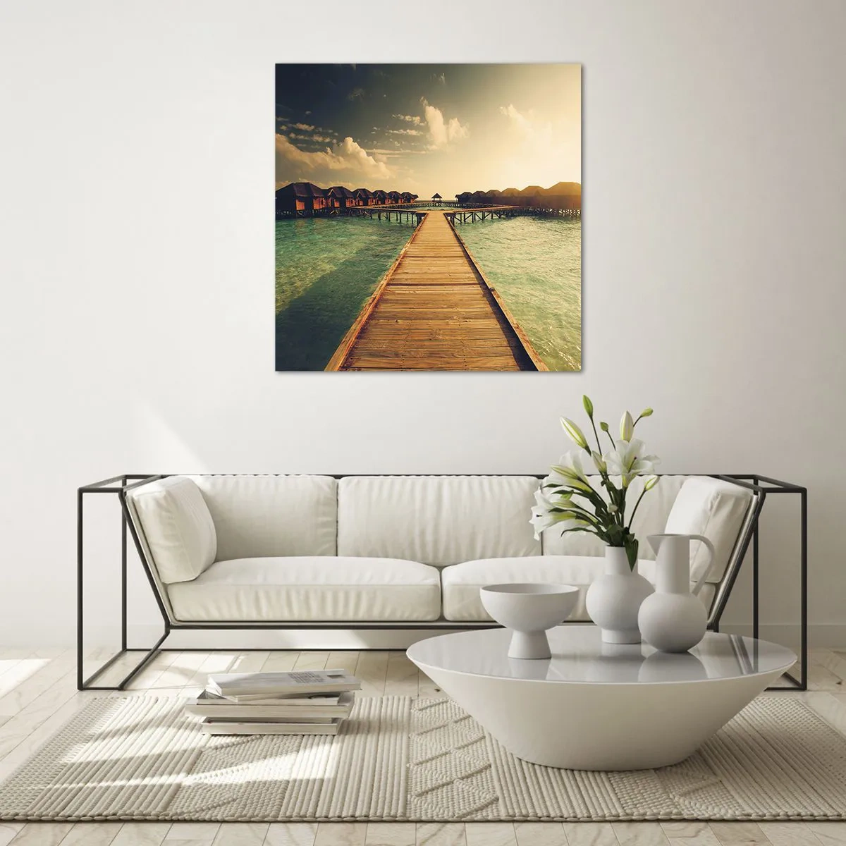 Glastavla - Bild på glas - Varm inbjudan - 70x70 cm