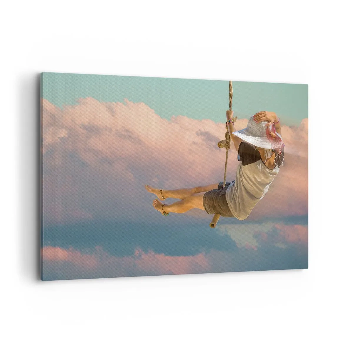 Canvastavla - Bild på duk - Lek i molnen - 100x70 cm