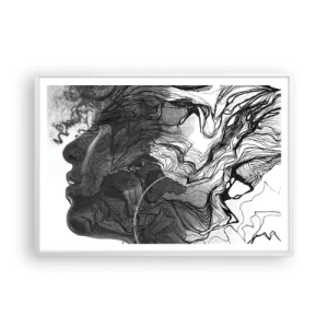 Affisch i vit ram - Tilltrasslad i drömmarna - 100x70 cm