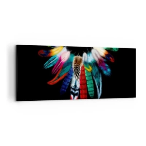 Canvastavla - Bild på duk - Indianskt halsband - 120x50 cm