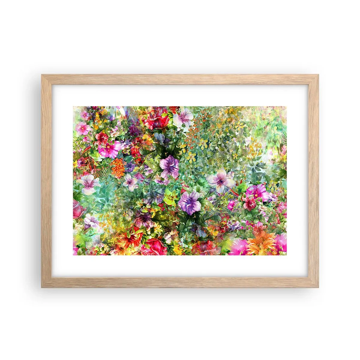 Affisch i ram av ljusek - Ta en dopp i blommorna - 40x30 cm