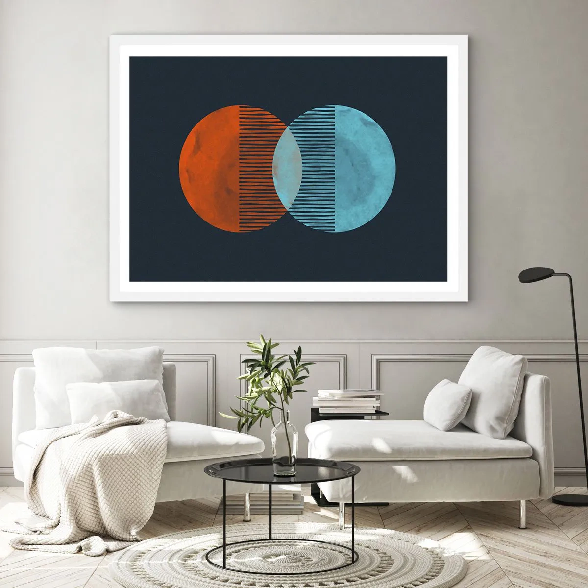 Affisch i vit ram - Astronomisk fantasi - 40x30 cm
