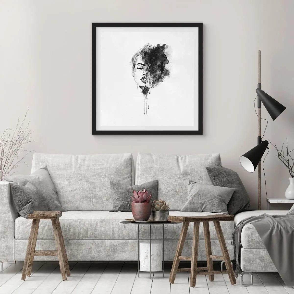 Affisch i svart ram - Vad flickan drömmer om - 40x40 cm